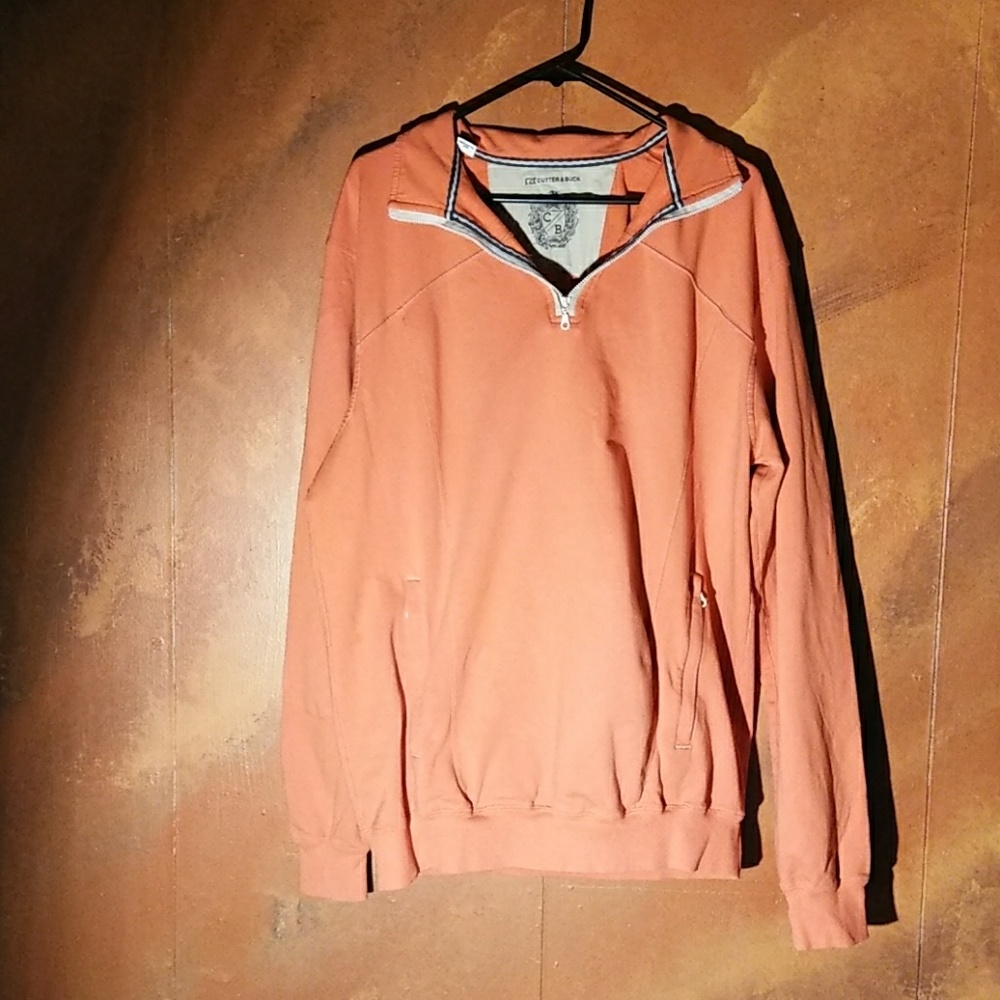 Cutter and Buck Orange  1/4 Zip Pullover XL EUC